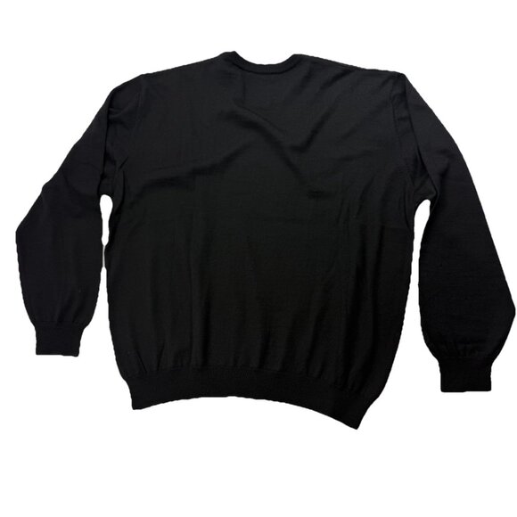 Segreto Mens XXL Wool Black Plaid Crew Neck Pullover Sweater - Picture 2 of 4